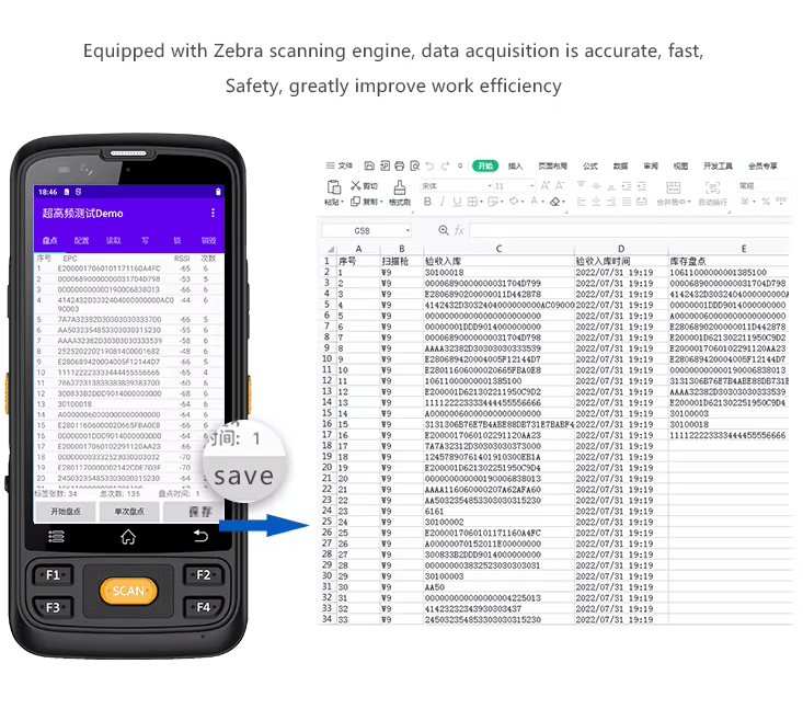 Leeshion factory Near-filed RFID Handheld Mobile Computer LS-H710 with Impinj E710