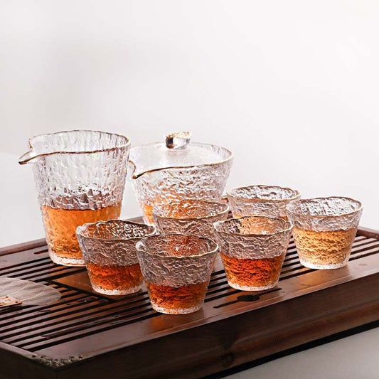 Heat-resistant ice dew glass tea set 耐热冰露玻璃茶具套装1+1+6