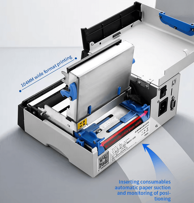 120mm Industrial Thermal Label Printer Support QR Code Printing Label Sticker LS-2084A