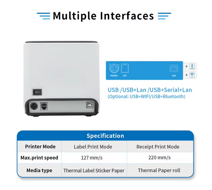 80mm Max Label Printer Paper Roll Bluetooth Label Printer LS-Q361U