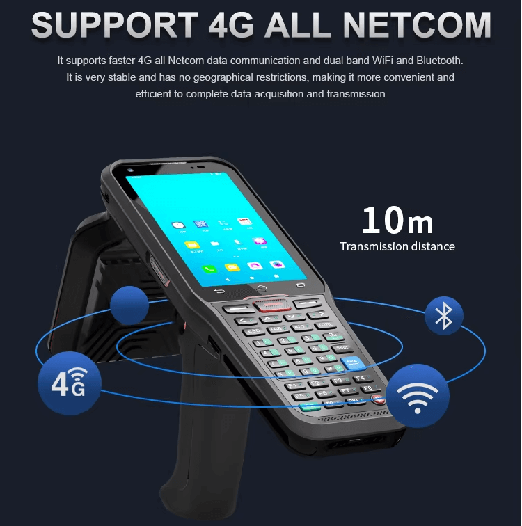 Leeshion industry handheld UHF RFID reader LS-N41U with Honeywell barcode scanner
