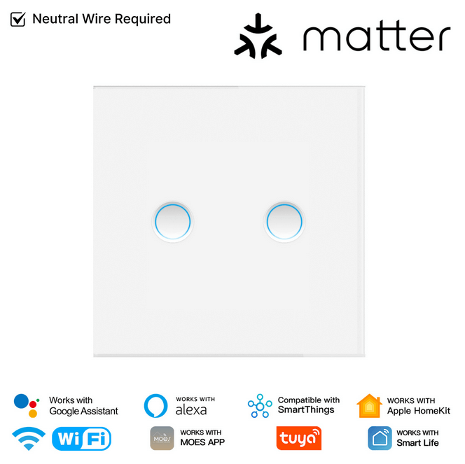 Matter Smart Switch | OEM Manufacturer| CE Certified |EU/UK Standard 1/2/3-Gang