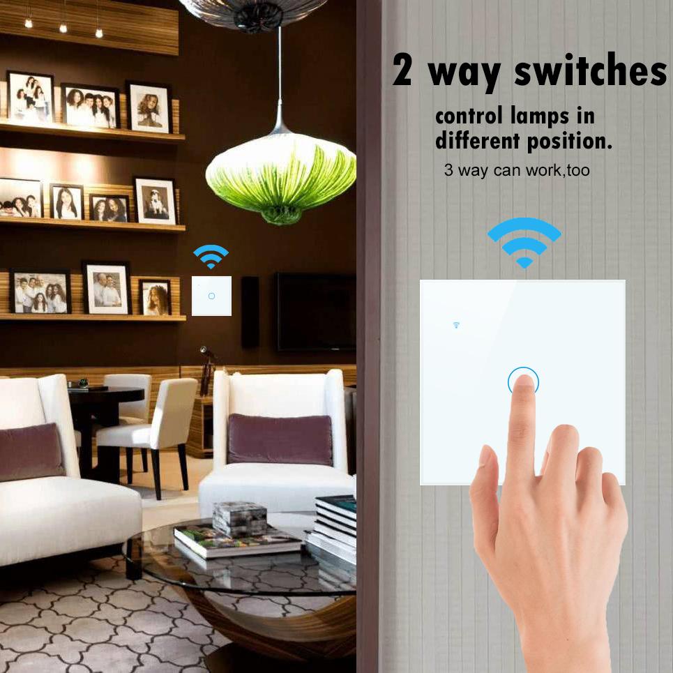 WiFi RF433 Smart Switch Tuya Remote Control Single Fire Work with Alexa--EU Standard