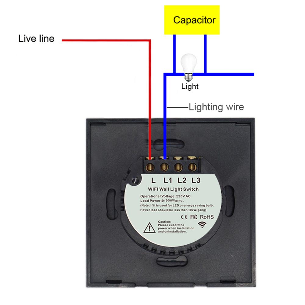 WiFi RF433 Smart Switch Tuya Remote Control Single Fire Work with Alexa--EU Standard