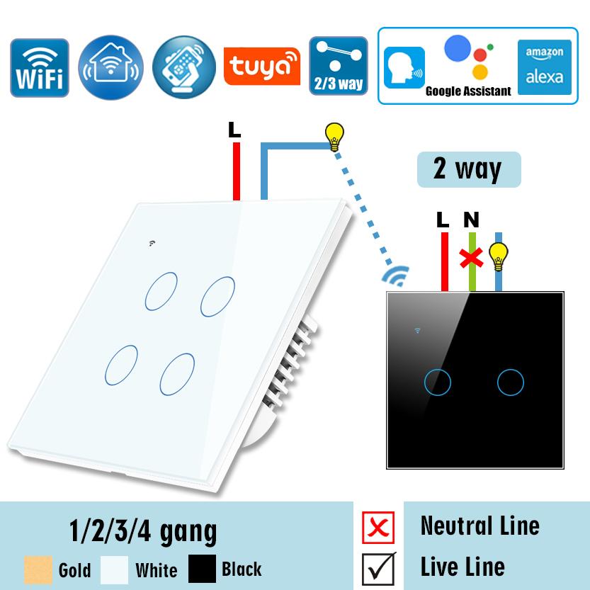 WiFi RF433 Smart Switch Tuya Remote Control Single Fire Work with Alexa--EU Standard