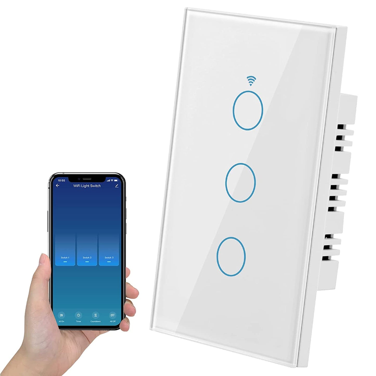 2.4GHz WiFi Wall Touch Smart Switch 1/2/3/4 Gang, US standard